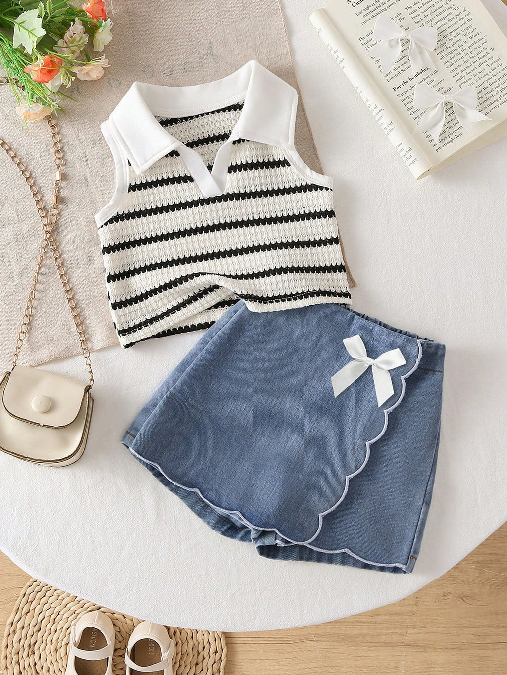 Souflis Baby Girl 2-Piece Tank Top & Embroidered Skirt Set