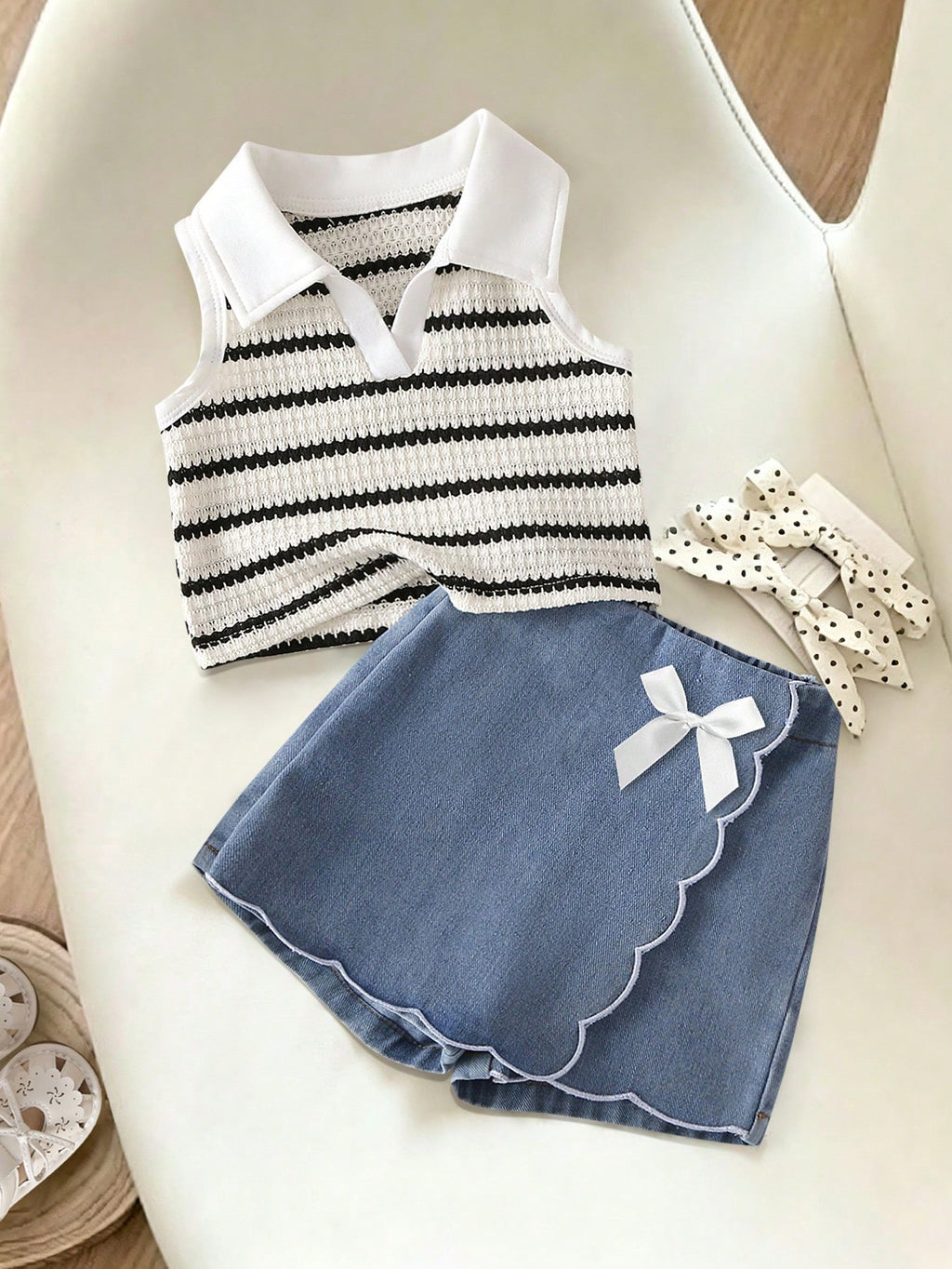 Souflis Baby Girl 2-Piece Tank Top & Embroidered Skirt Set
