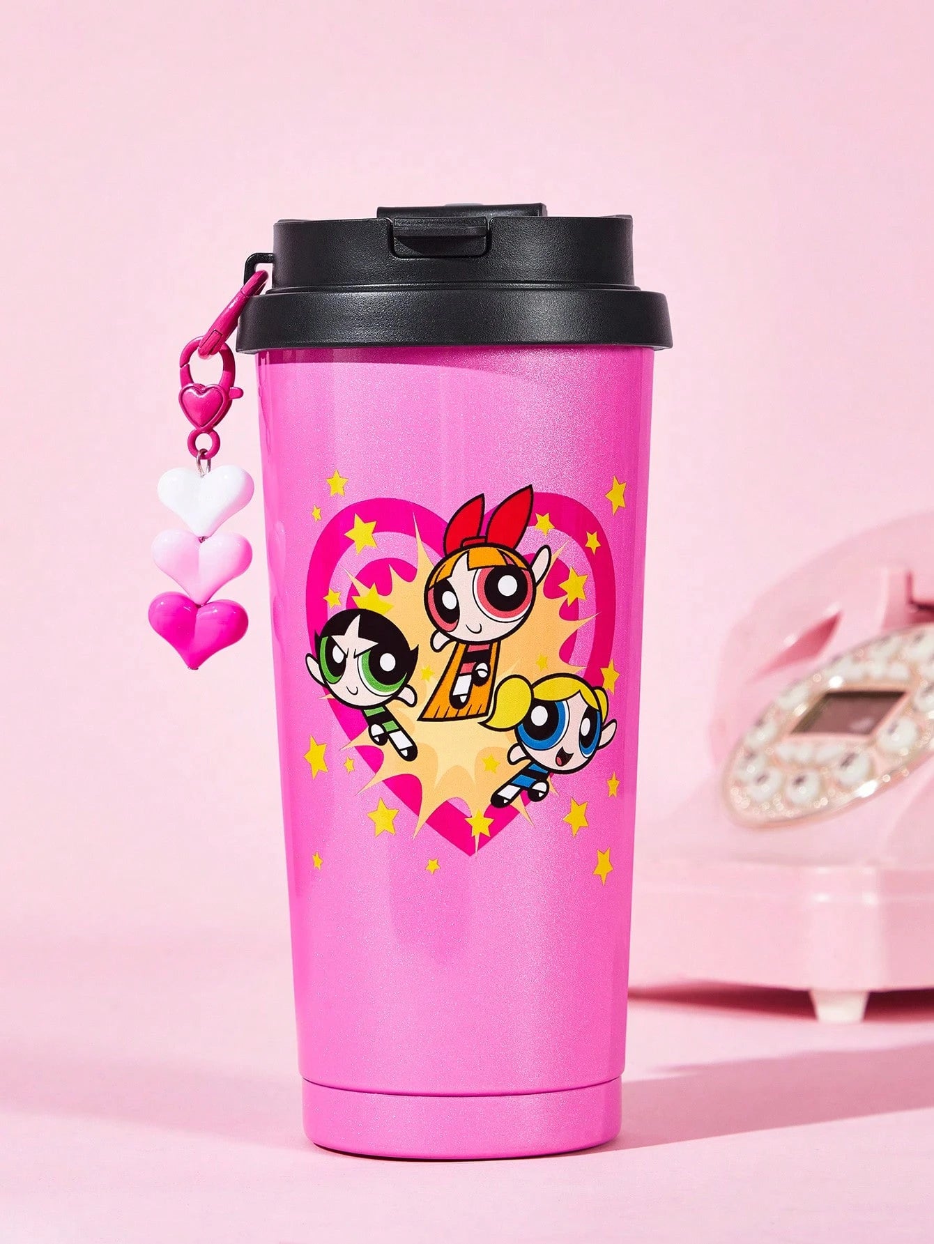 THE POWERPUFF GIRLS X SHEIN 500ml Vacuum Stainless Steel, 1 Leak-Proof Lid