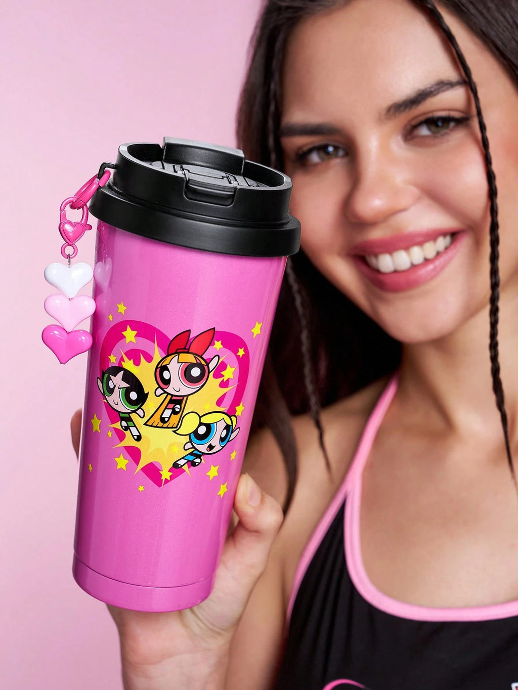 THE POWERPUFF GIRLS X SHEIN 500ml Vacuum Stainless Steel, 1 Leak-Proof Lid