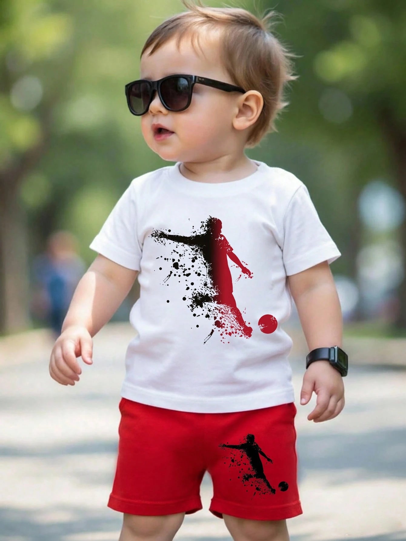 Equestrian Plaid Print T-Shirt & Shorts 2 Pieces Set