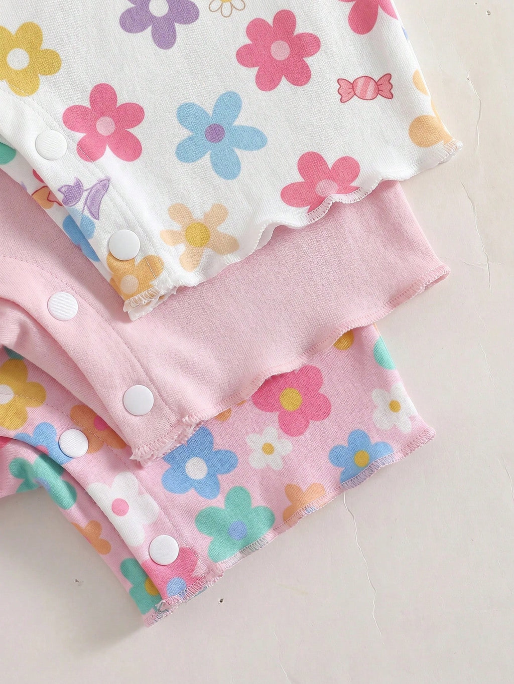 Bambinoo x Cozy Pixies Baby Girl 3-Piece Floral & Striped Bodysuits