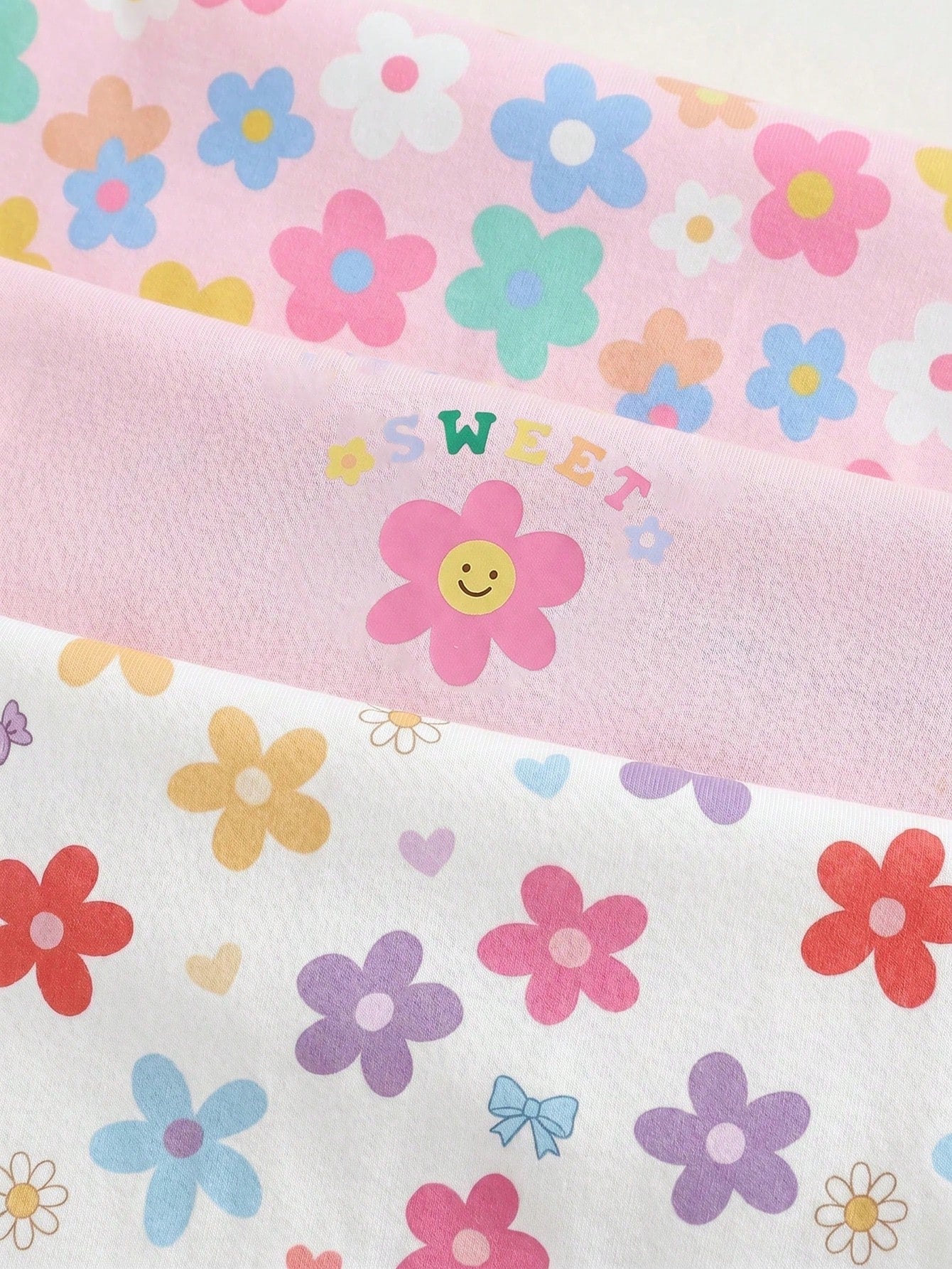 Bambinoo x Cozy Pixies - Lot de 3 bodys floraux et rayés pour bébé fille