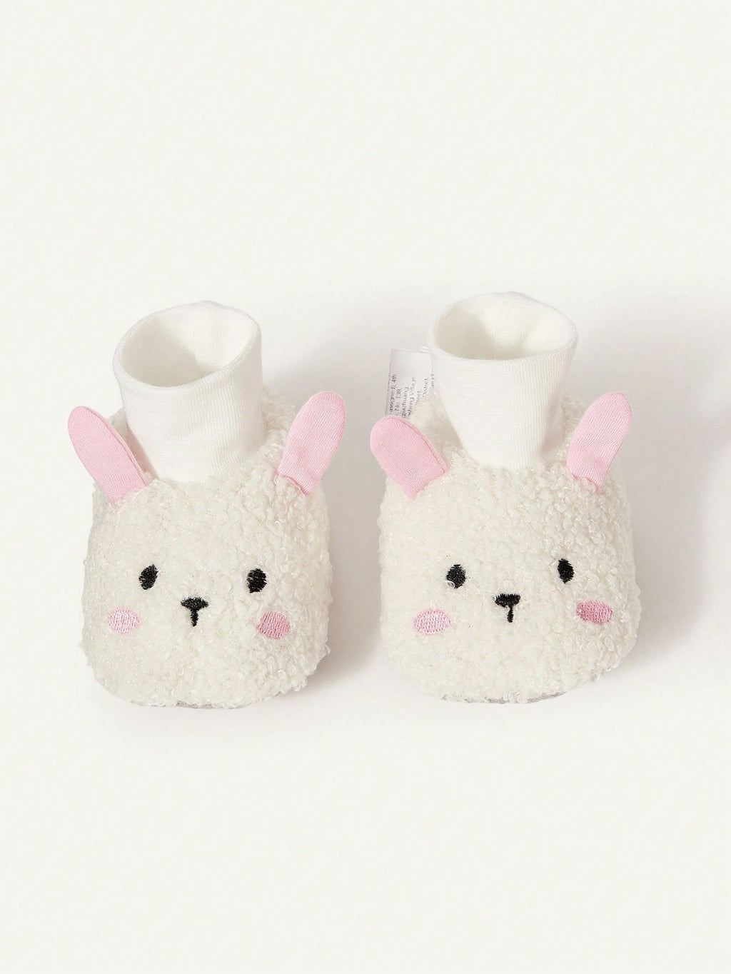 Cozy Pixies Newborn Cute Embroidered Rabbit Soft-Bottom Socks – White