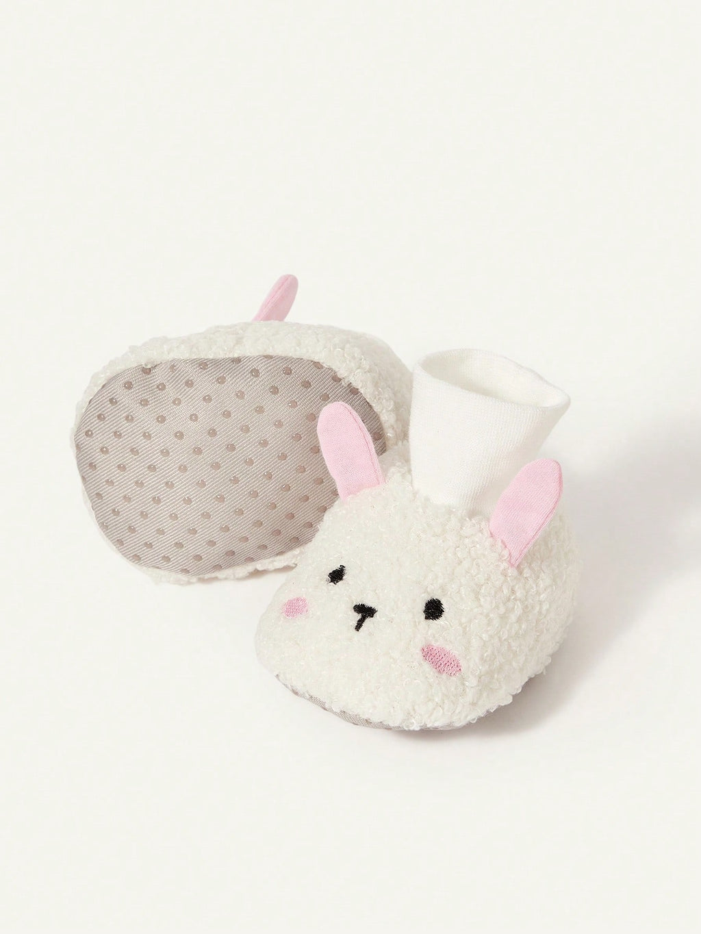 Cozy Pixies Newborn Cute Embroidered Rabbit Soft-Bottom Socks – White