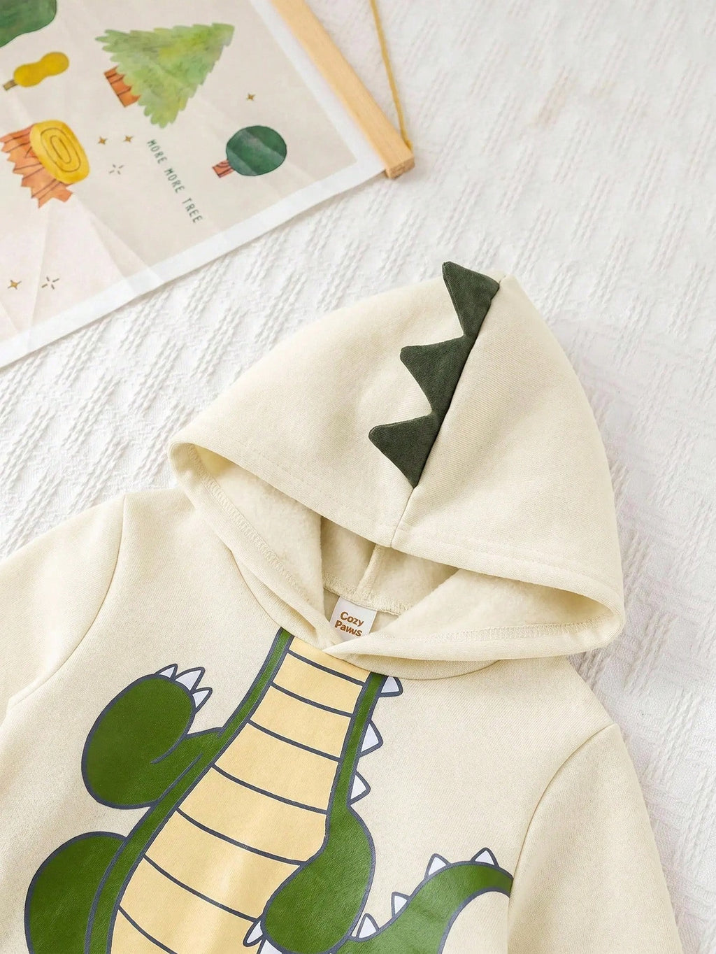 Bambinoo x Cozy Pixies Boys' Dinosaur Knitted Hooded Sweatshirt
