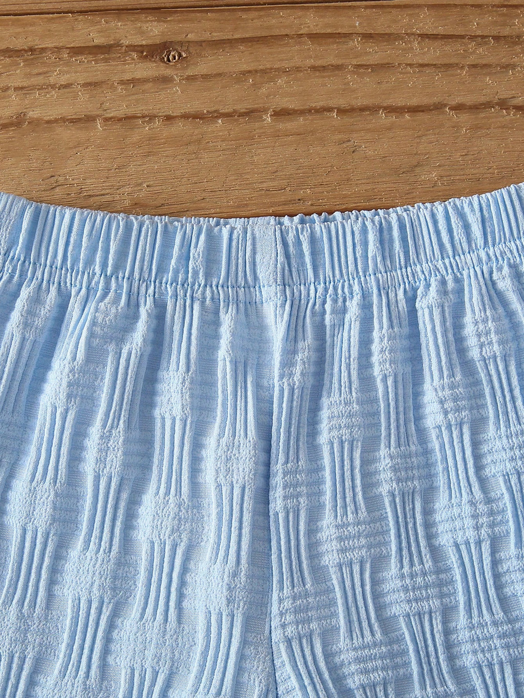 Souflis Souflis Babyboy White Summer Casual Jacquard Polo-Neck Short-Sleeved And Shorts Set Cute College-Style Blue