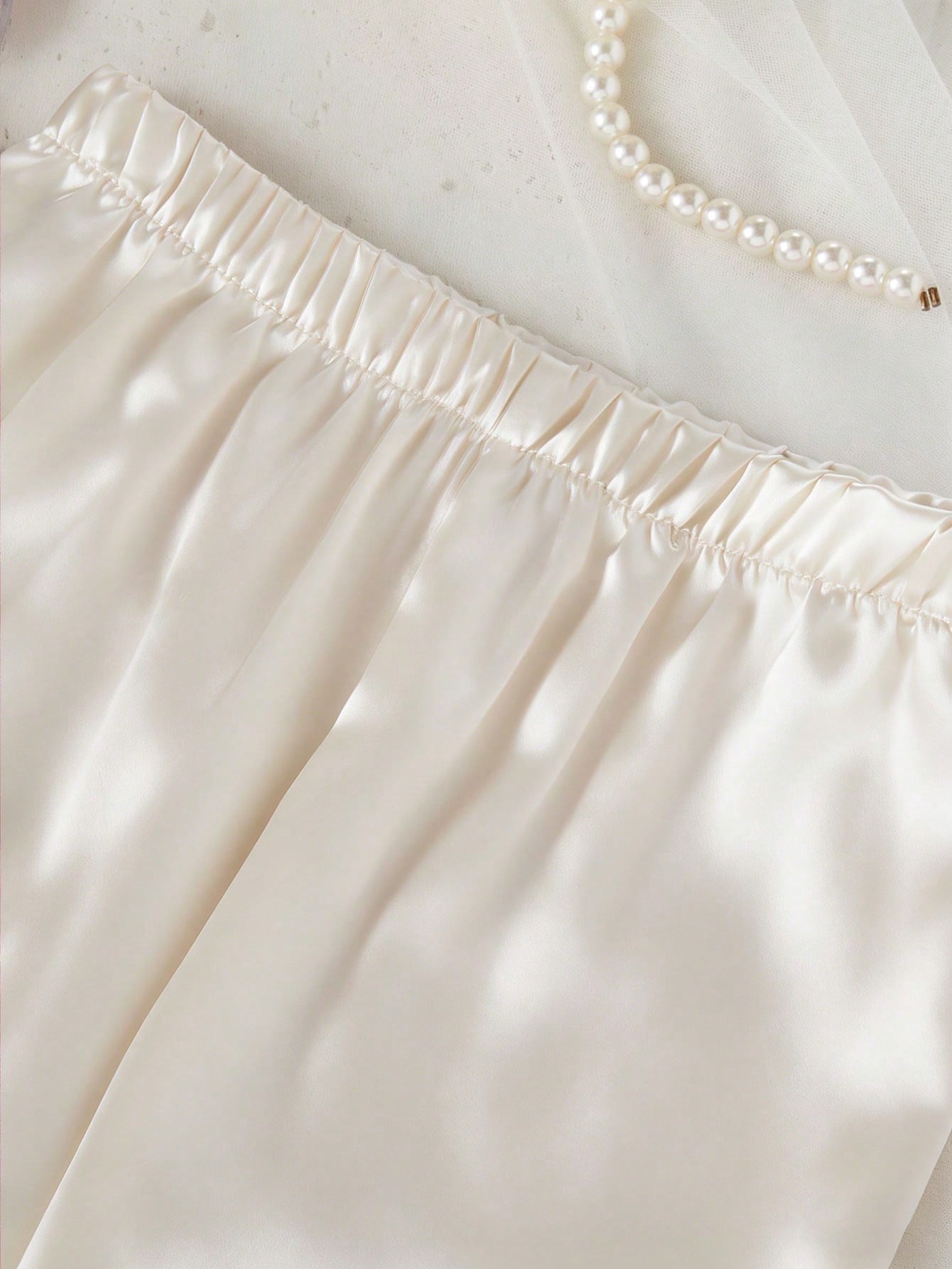 Ensemble deux pièces de loungewear pour bébé fille, couleur unie, broderie nœud papillon et volants, couleur champagne