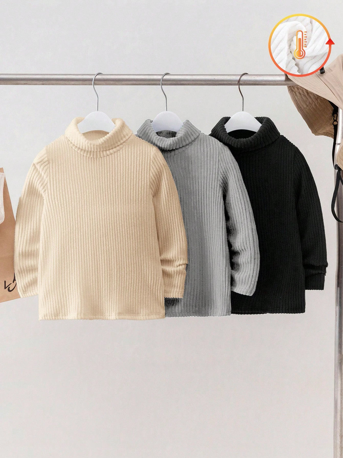 Bambinoo x Playful Pals Boys' Knitted High Neck T-Shirt 3-Piece Set