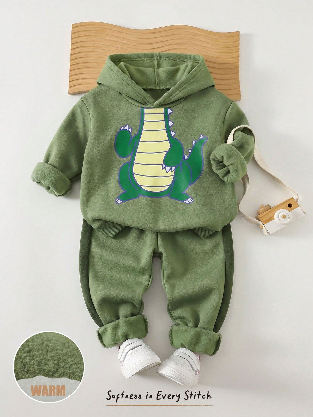 Bambinoo x Cozy Pixies Boys' Thermal Lined Sweatshirt & Pants Set