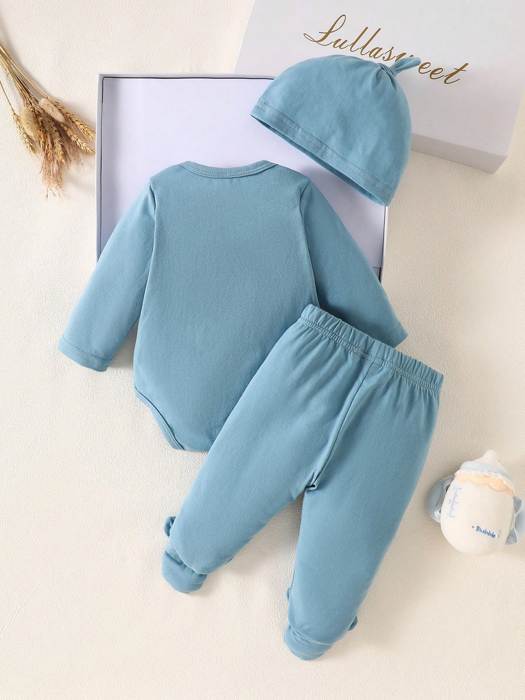 Ensemble 3 pièces nouveau-né SHEIN bleu neutre
