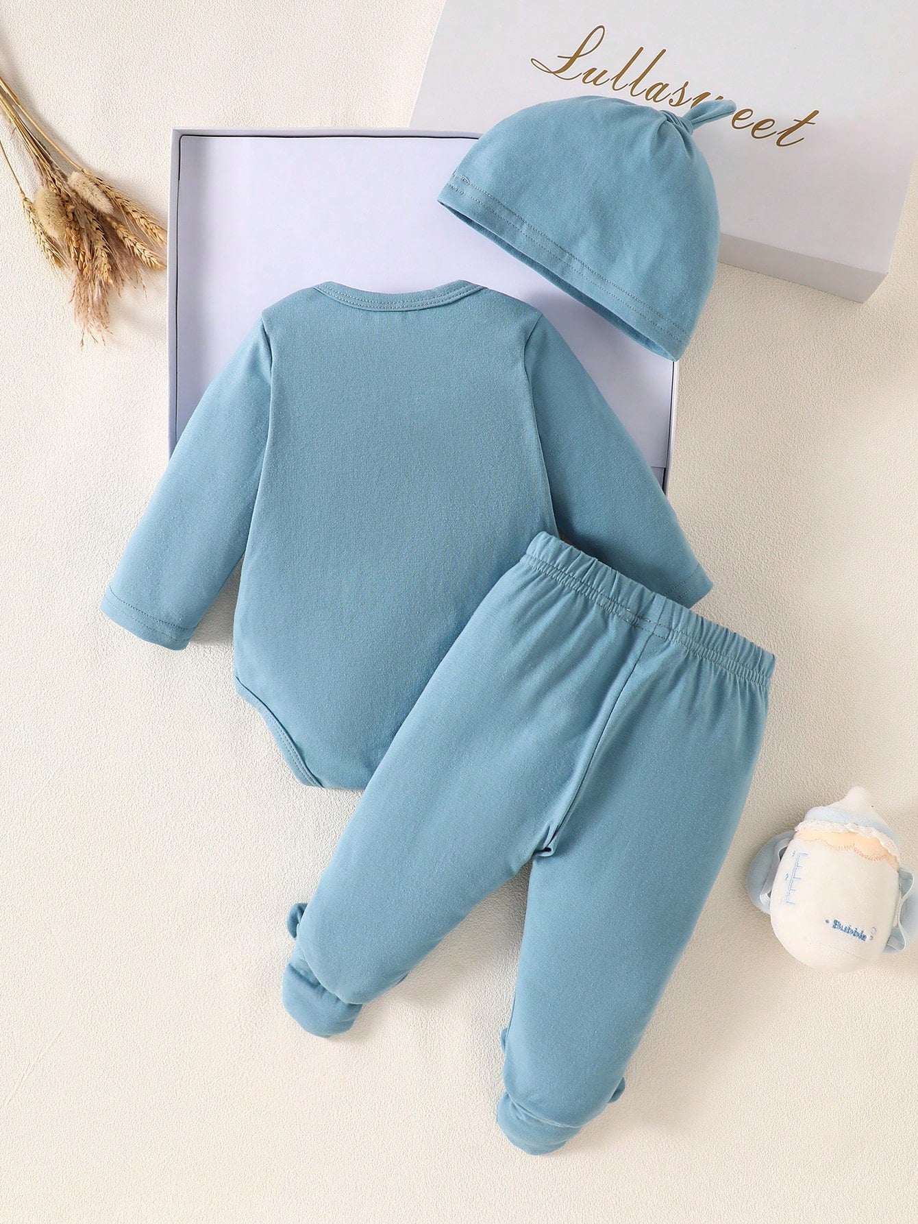Ensemble 3 pièces nouveau-né SHEIN bleu neutre