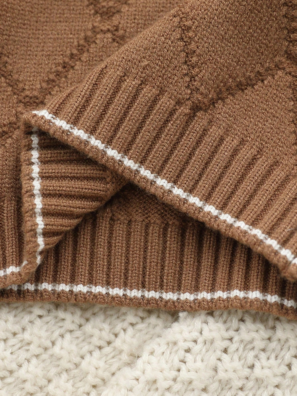 Baby Boy Turn-Down Collar Knit Sweater Footed-Leggings Set