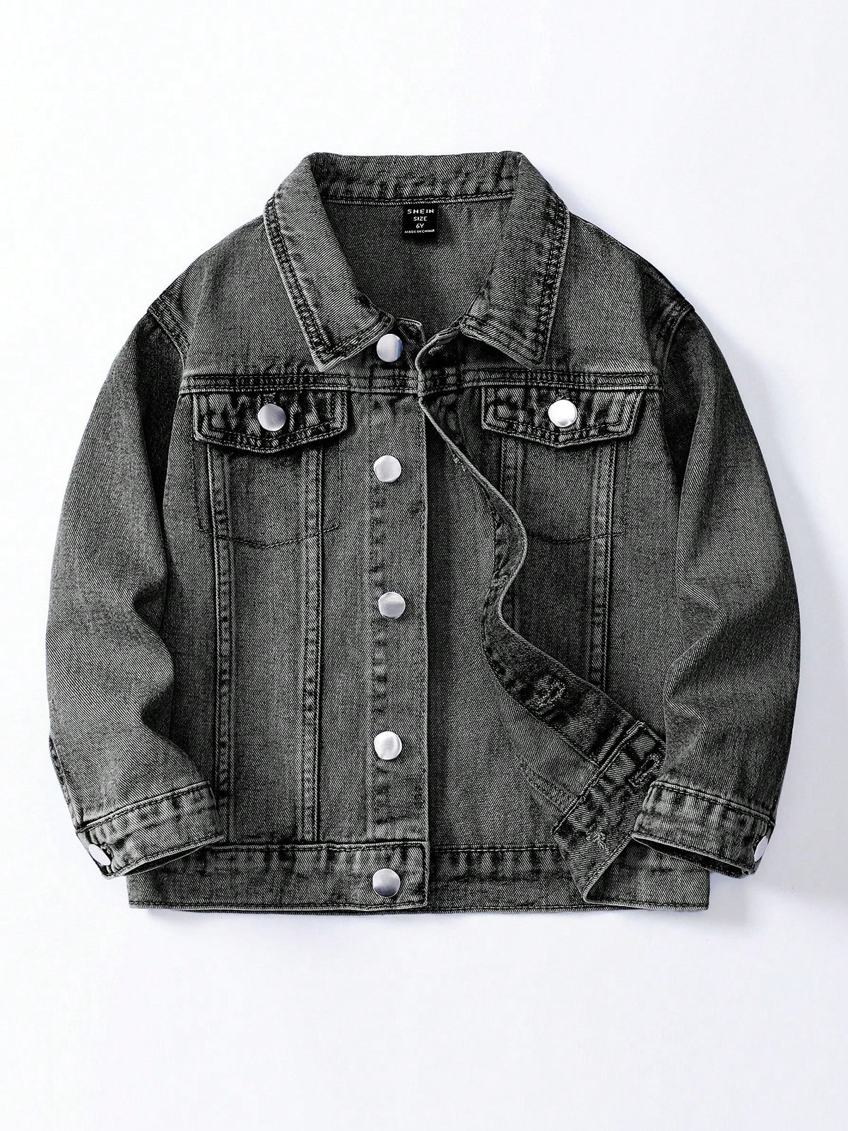 Jeune garçon Veste en jean délavé gris