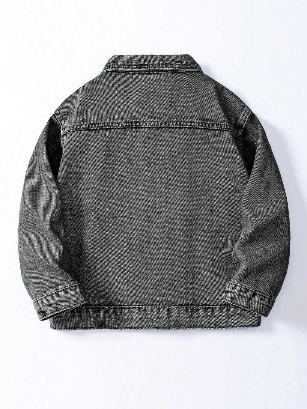 Young Boy Casual Washed Denim Jacket Grey
