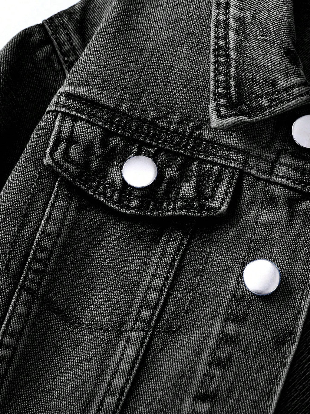 Young Boy Casual Washed Denim Jacket Grey