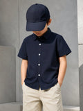 Boys' Navy Blue Preppy Shirt