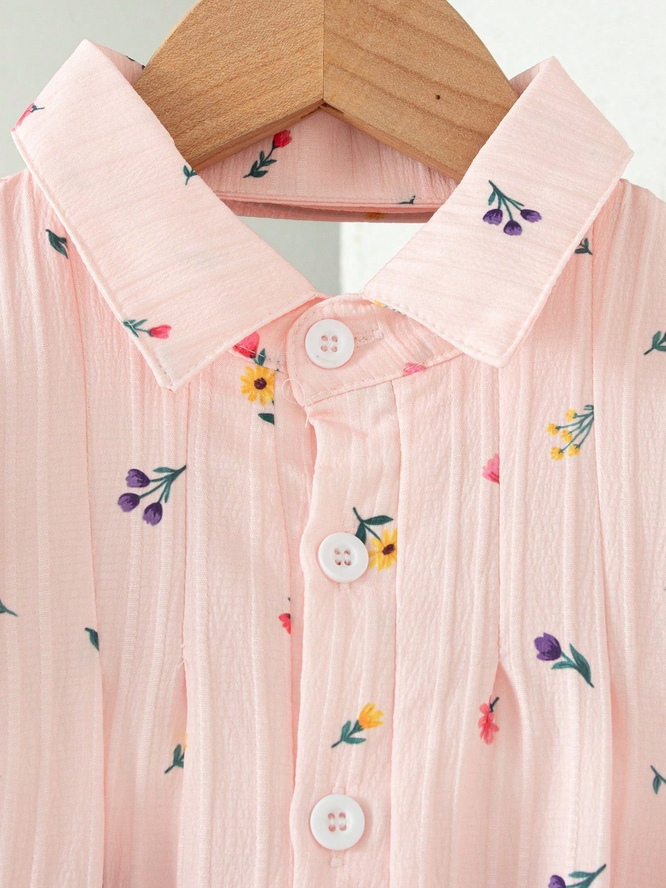 Robe Fille Souflis Floral Rose Nœud Fuchsia