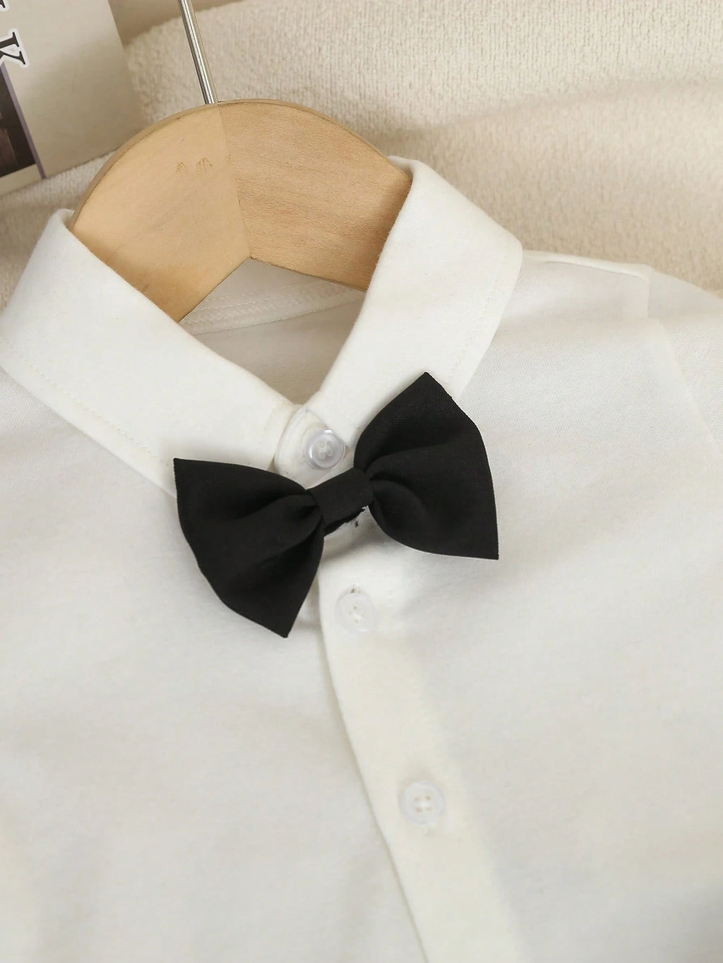 Souflis Baby Boy Knit Shirt & Suspender Shorts Gentleman Set
