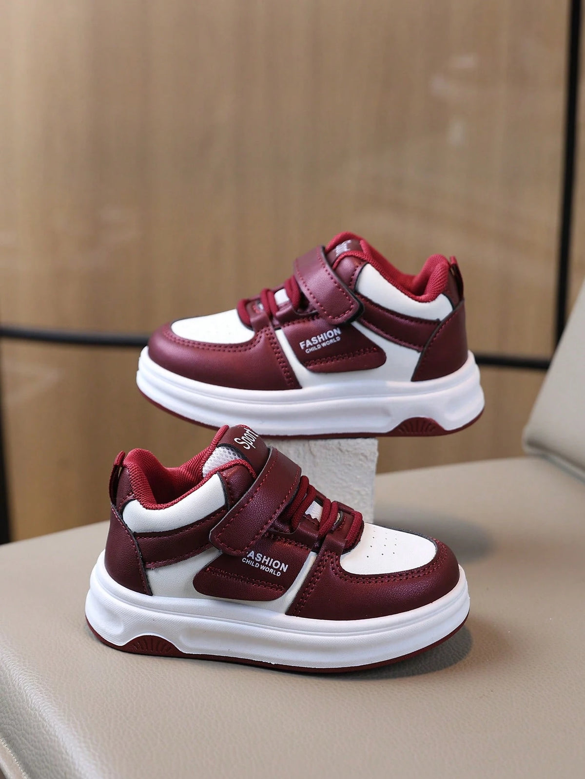 Chaussures de sport décontractées antidérapantes pour bébé garçon bordeaux