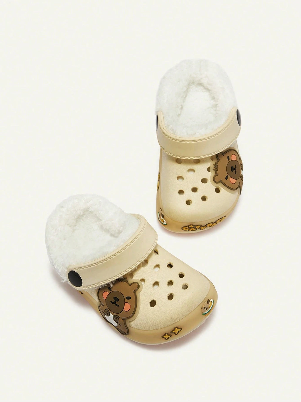 Cozy Pixies Boys' Beige Warm Plush-Lined LED Light-Up Winter Clogs  Beige