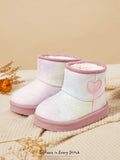 Bottes de neige chaudes Cozy Pixies pour filles, roses, dégradé de paillettes, motif cœur