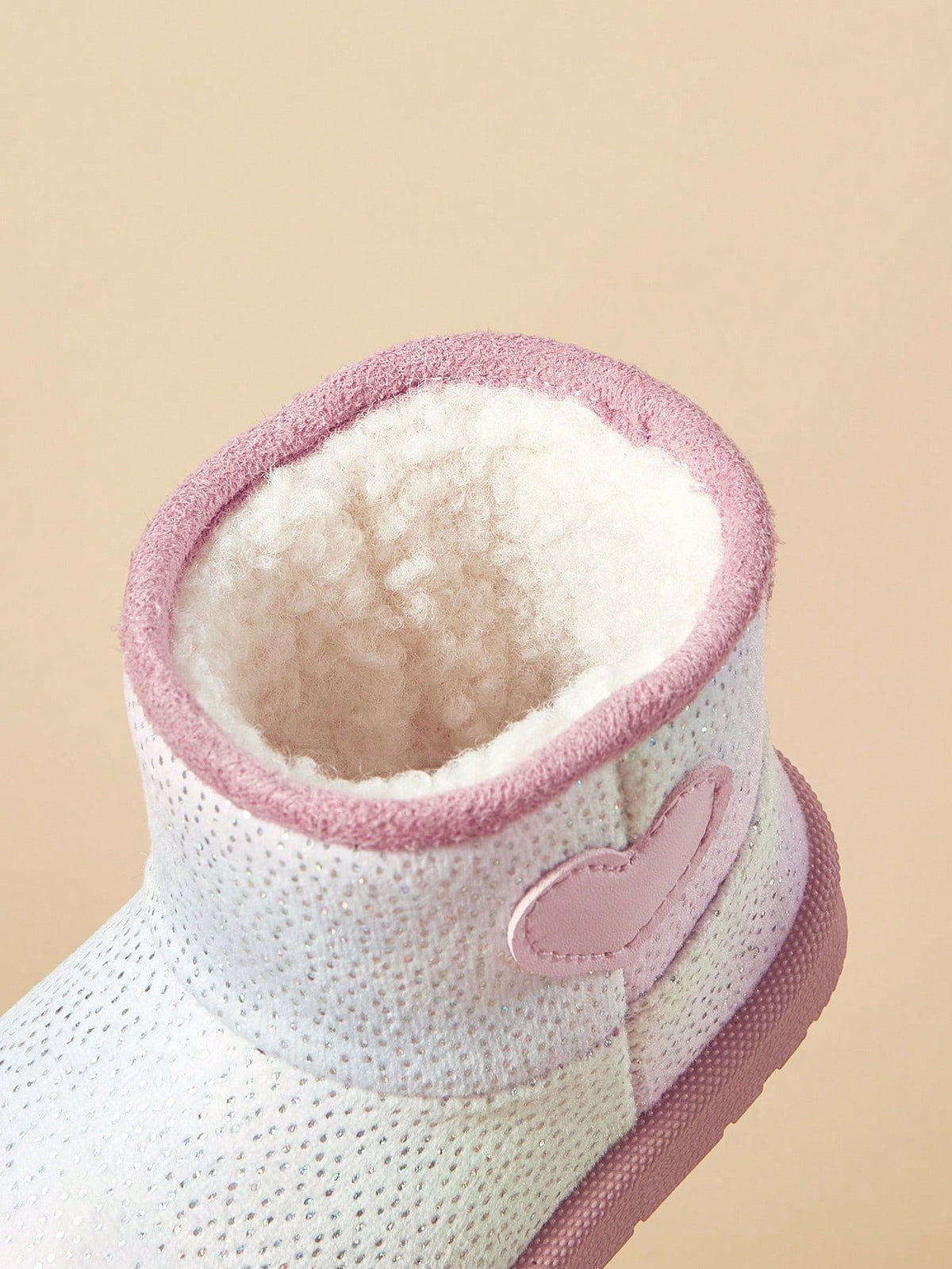 Cozy Pixies Girls' Pink Gradient Glitter Love Warm Snow Boots