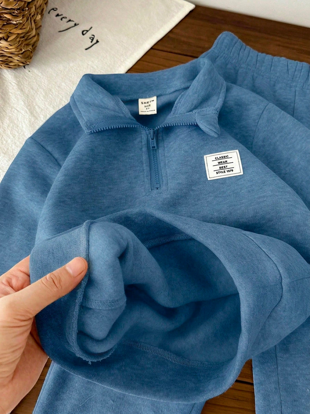 Bambinoo x Boys' Half-Zip Pullover Sweatshirt & Thermal Cargo Pants Set