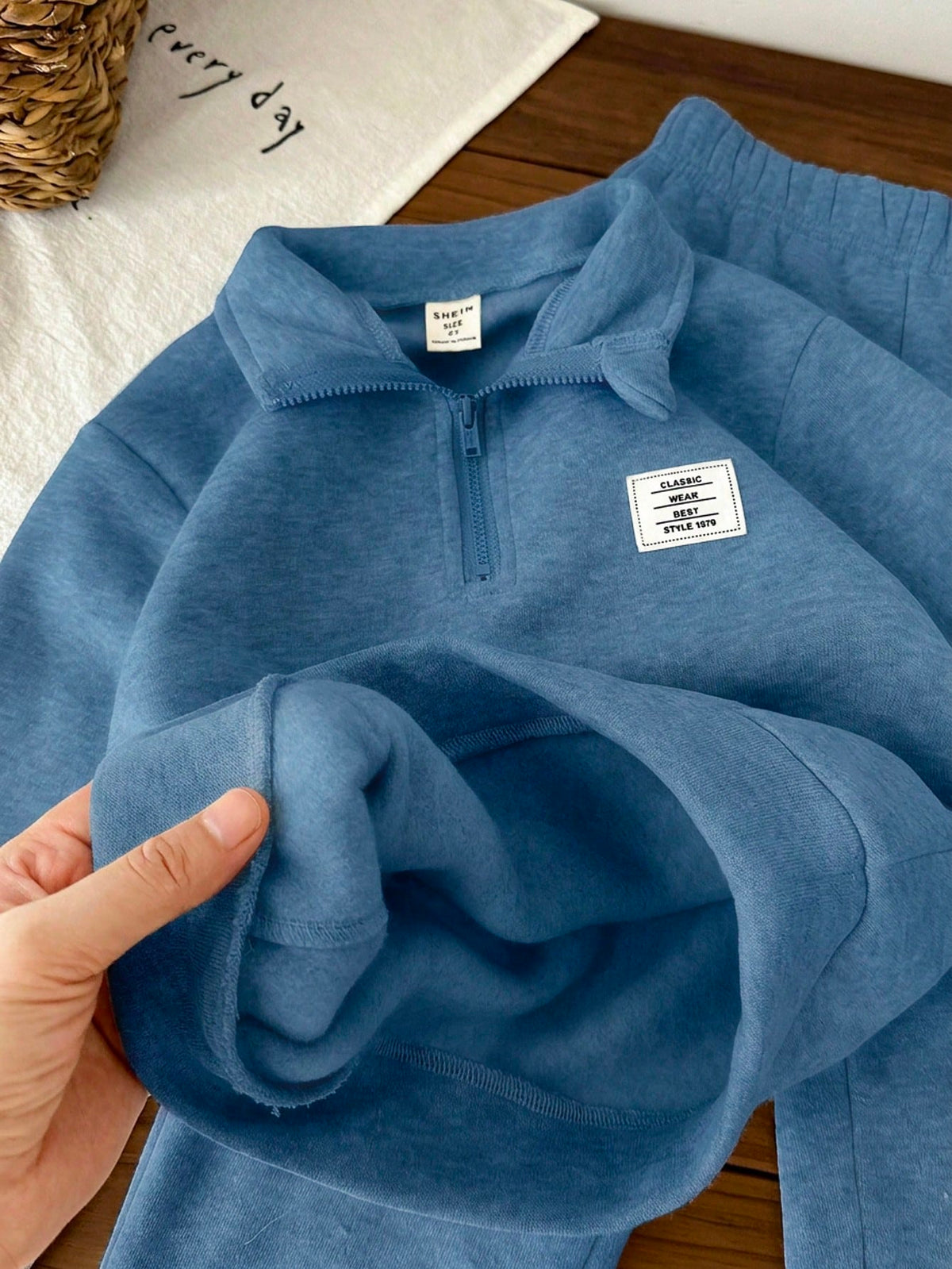 Bambinoo x Boys' Half-Zip Pullover Sweatshirt & Thermal Cargo Pants Set