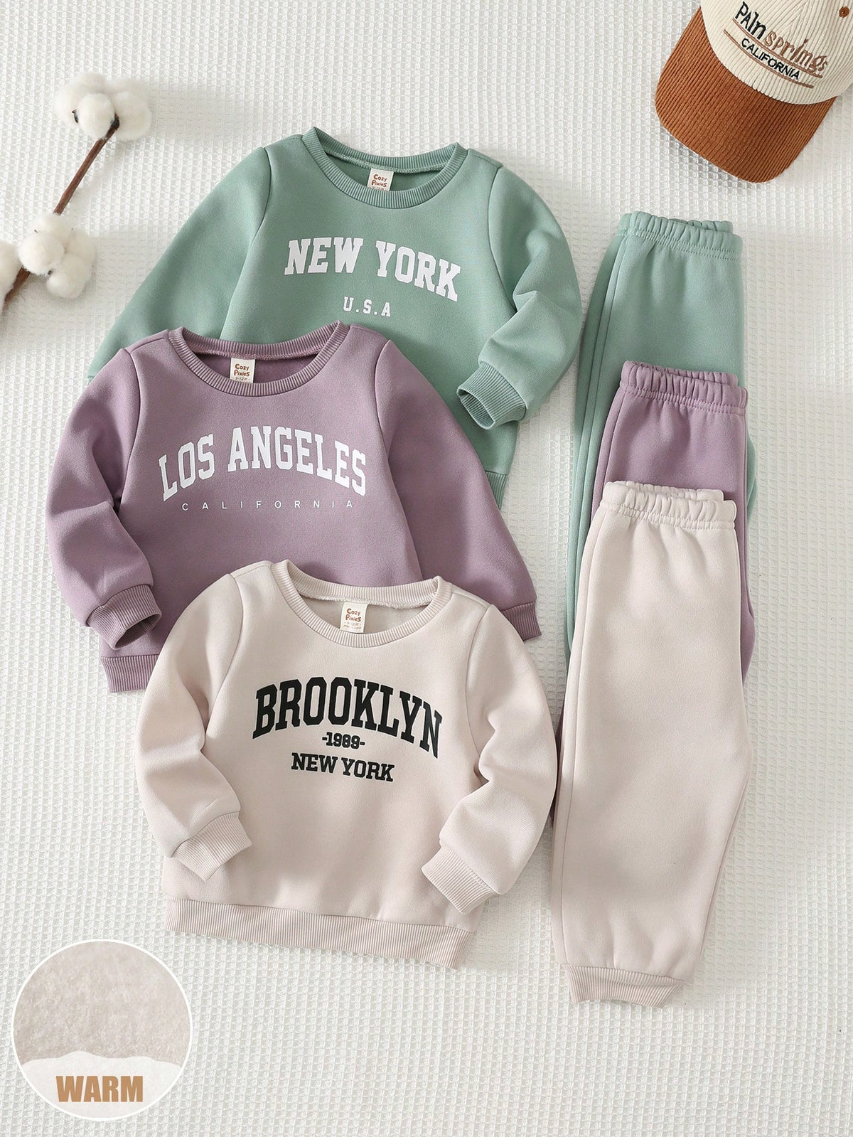 Cozy Pixies Baby Girl Vintage Knit Sweatshirt 6pcs Sets