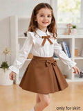 Girls' Bow Decor A-Line Skirt