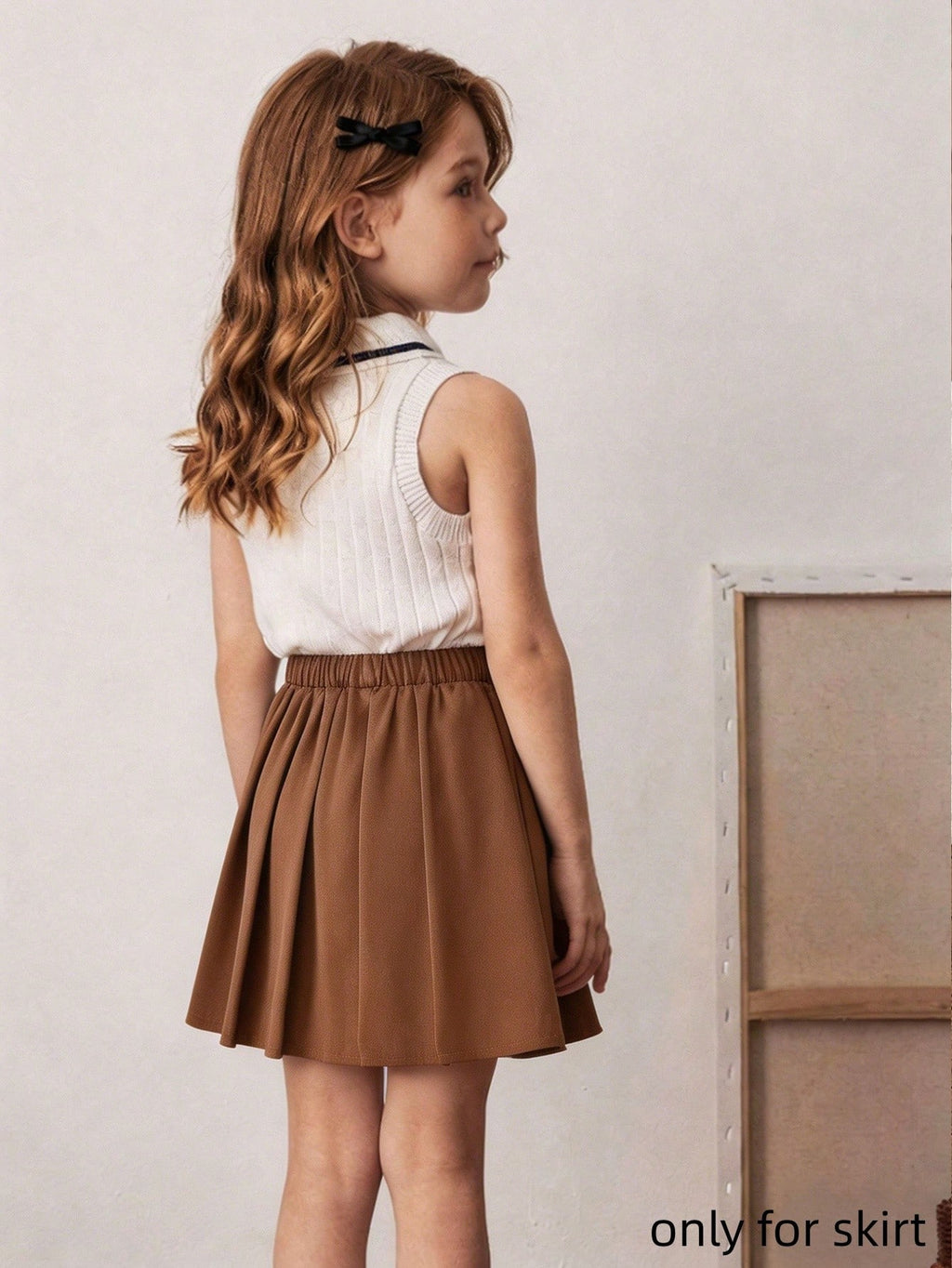 Girls' Bow Decor A-Line Skirt
