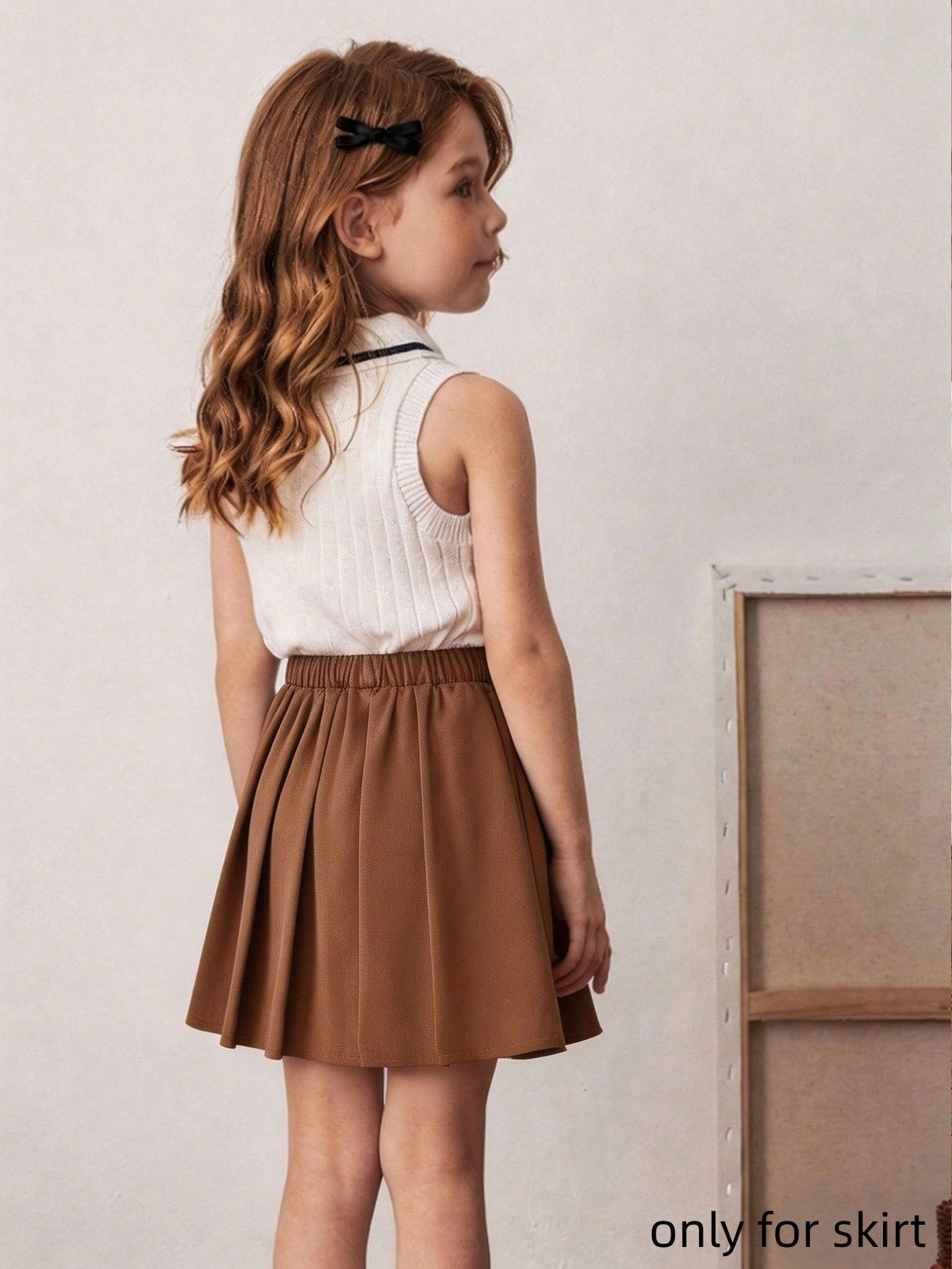 Girls' Bow Decor A-Line Skirt