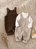 Baby Boy Thermal Corduroy Overalls 2-Piece Set Multicolor