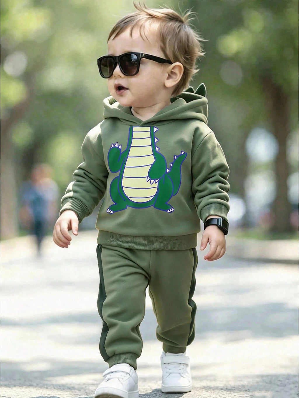Bambinoo x Cozy Pixies Boys' Thermal Lined Sweatshirt & Pants Set