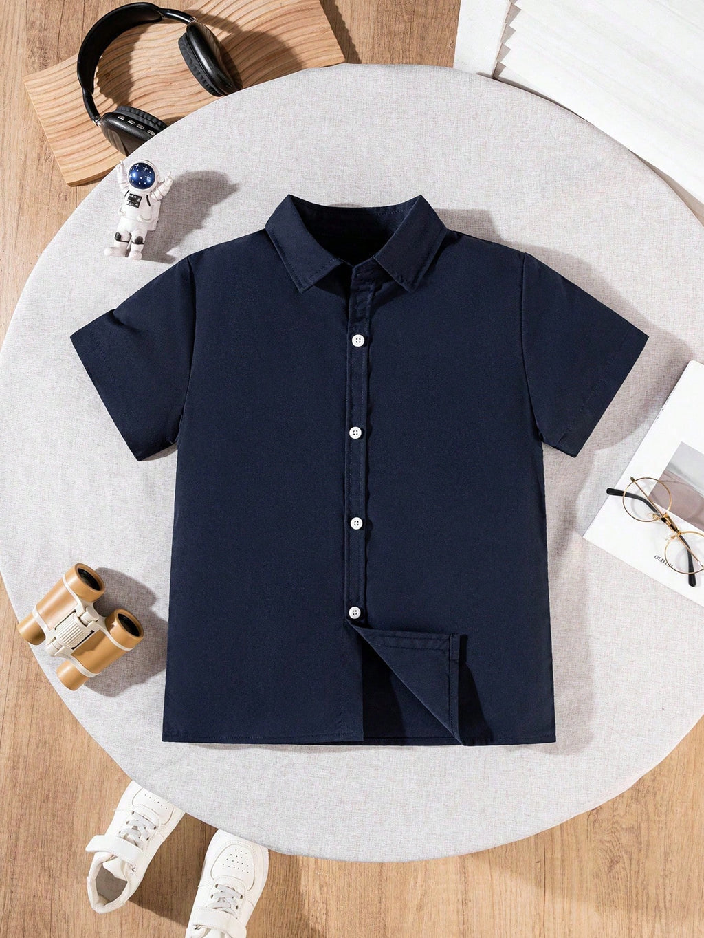 Boys' Navy Blue Preppy Shirt
