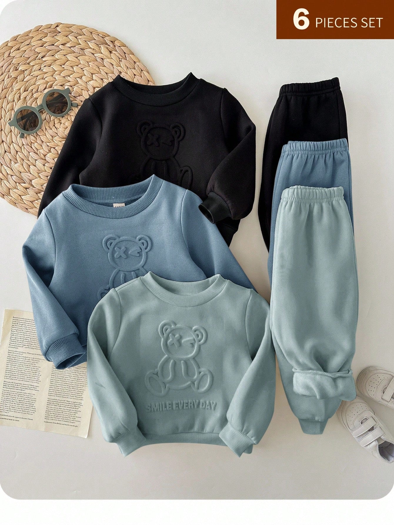 Ensemble pantalon taille élastique et sweat-shirt tricoté pour bébé garçon