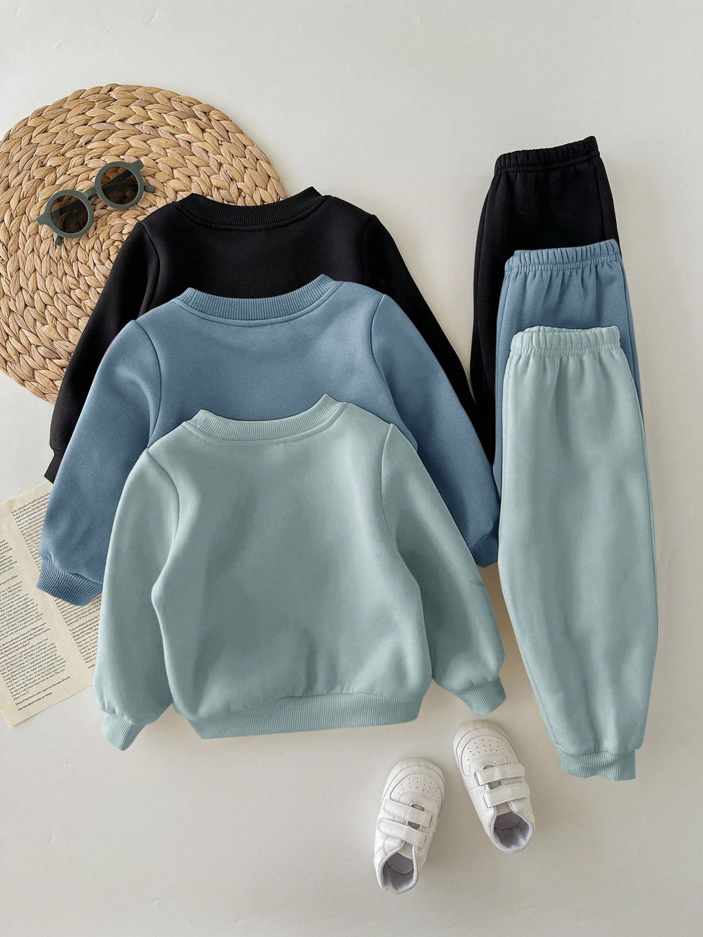 Ensemble pantalon taille élastique et sweat-shirt tricoté pour bébé garçon