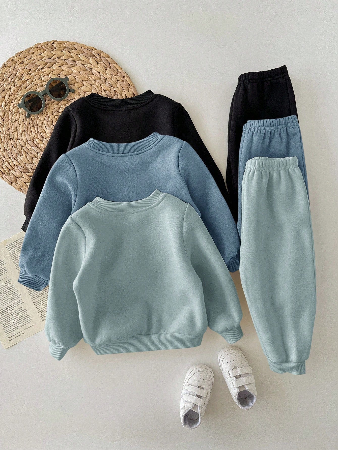 Ensemble pantalon taille élastique et sweat-shirt tricoté pour bébé garçon