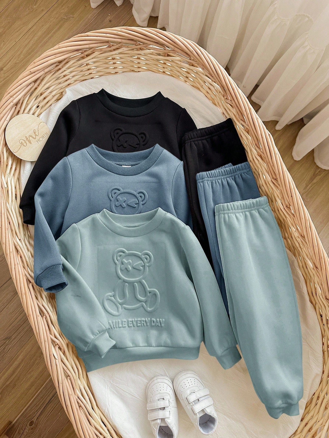 Ensemble pantalon taille élastique et sweat-shirt tricoté pour bébé garçon