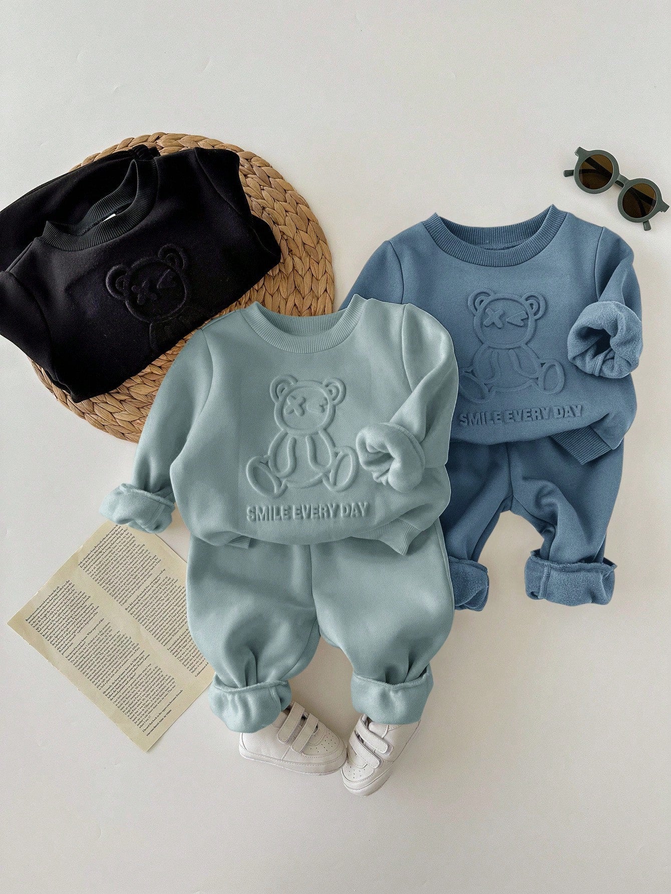 Ensemble pantalon taille élastique et sweat-shirt tricoté pour bébé garçon