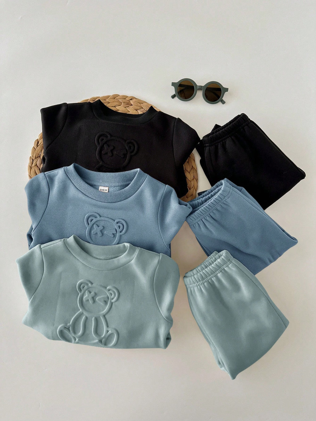Ensemble pantalon taille élastique et sweat-shirt tricoté pour bébé garçon