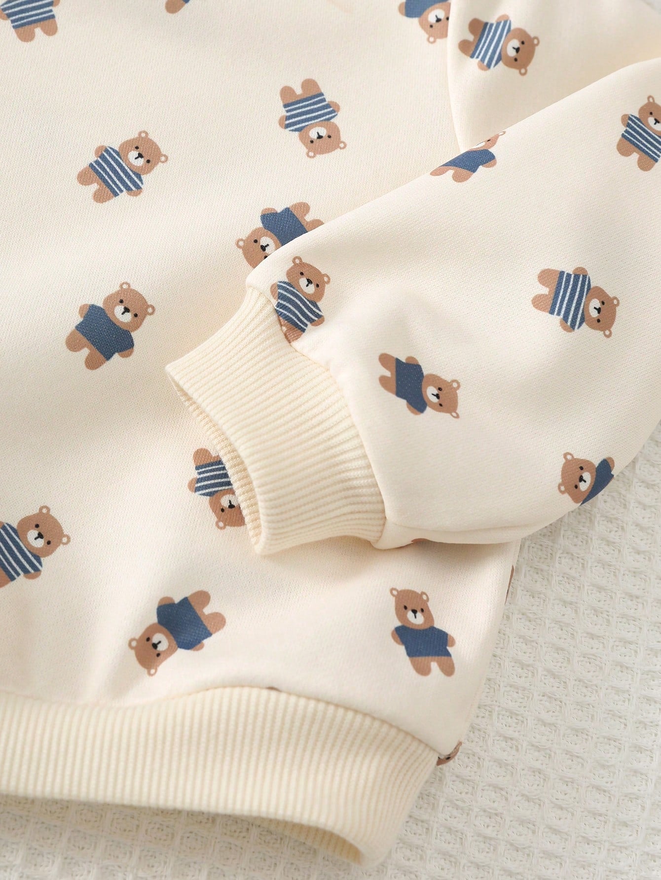 Ensemble Salopette et Sweat-shirt en Maille avec Oursons Cozy Pixies pour Bébé Garçon Kaki