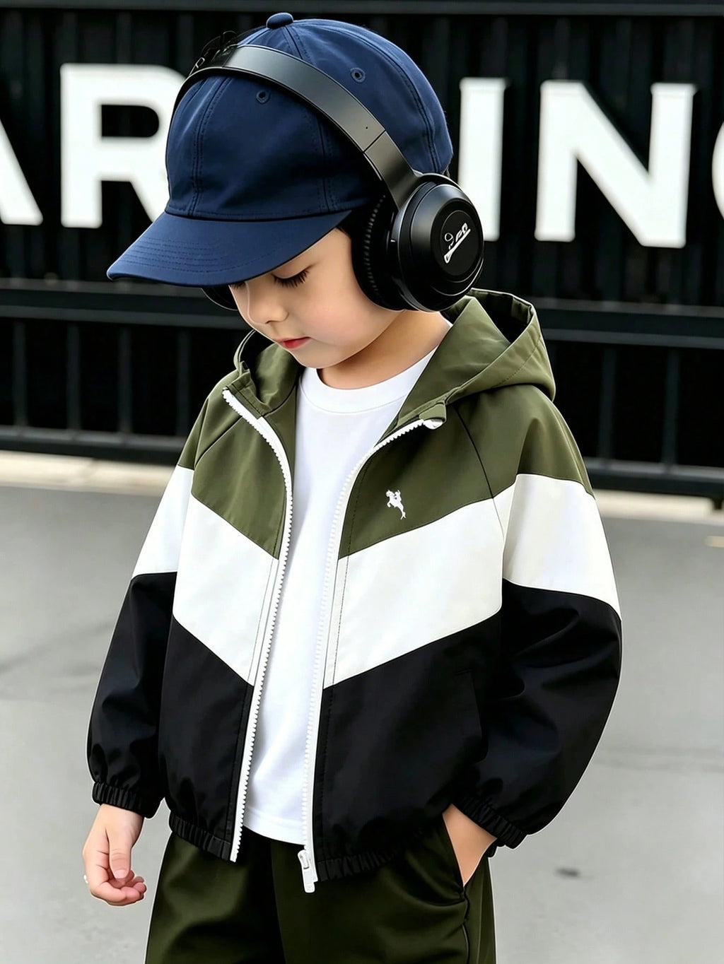 Boys' Colorblock Hooded Jacket