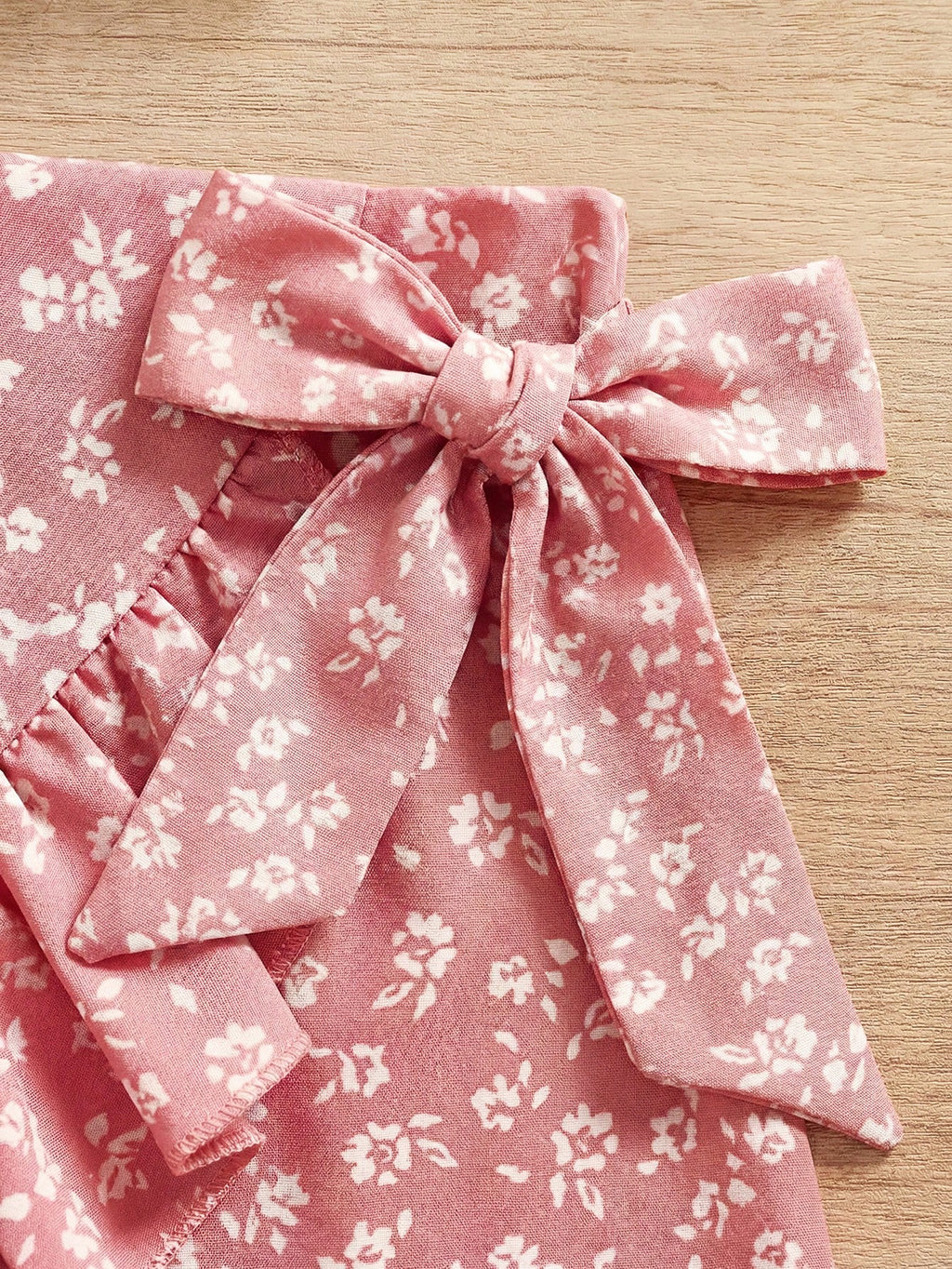 Baby Girl Pink Top & Bowknot Mini Skirt Casual Set