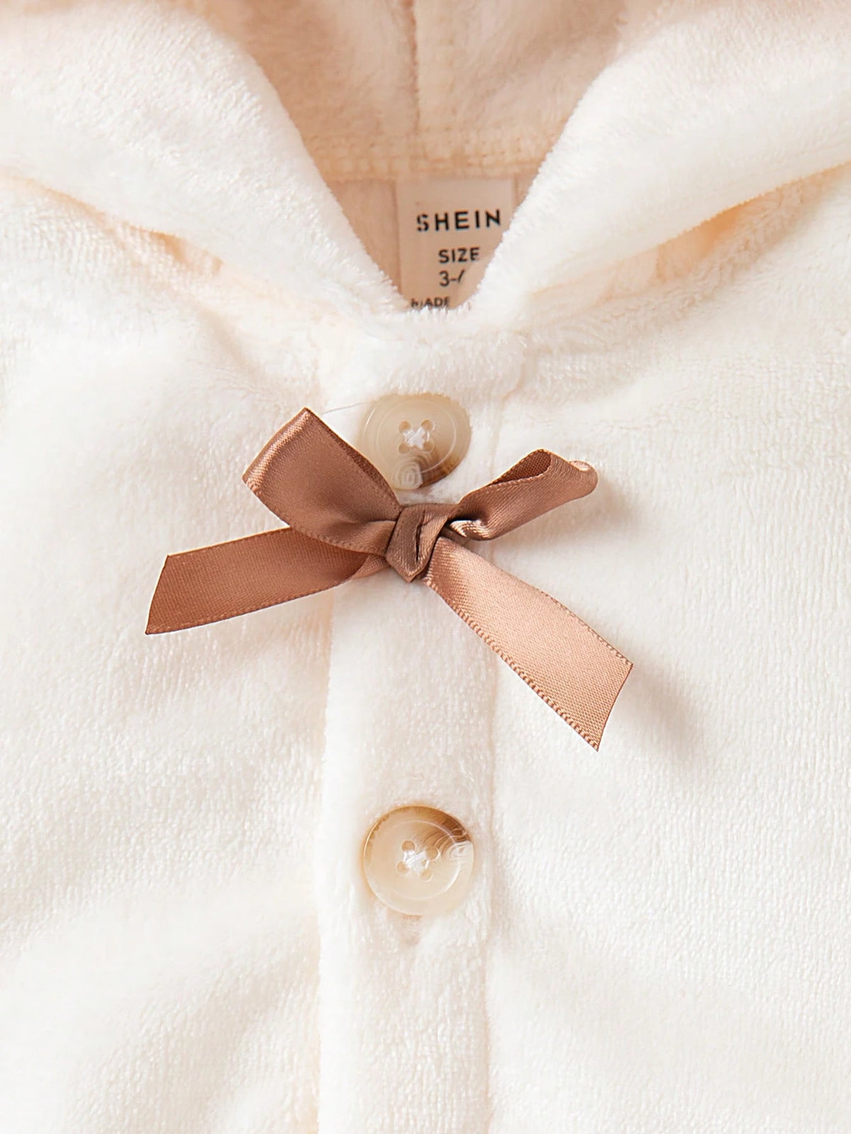 Baby Girl Furry Hooded Cape Jacket - Apricot