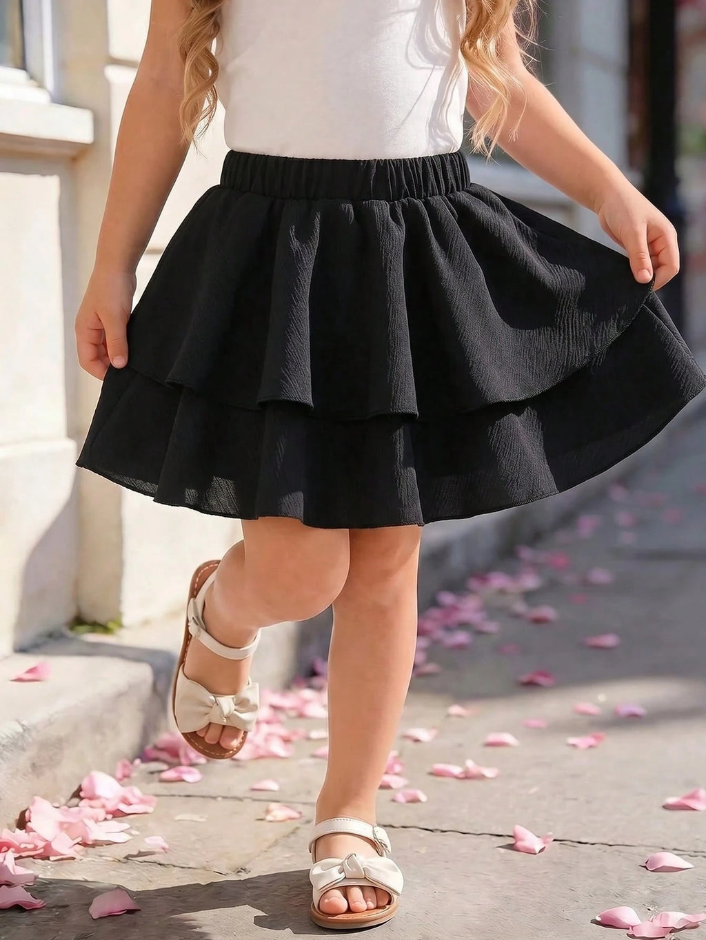 Jupe Fille Double Couche Look Princesse