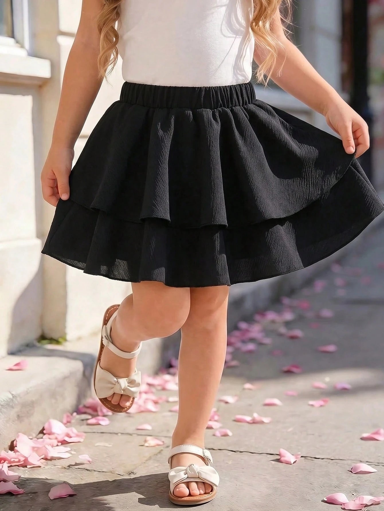 Jupe Fille Double Couche Look Princesse