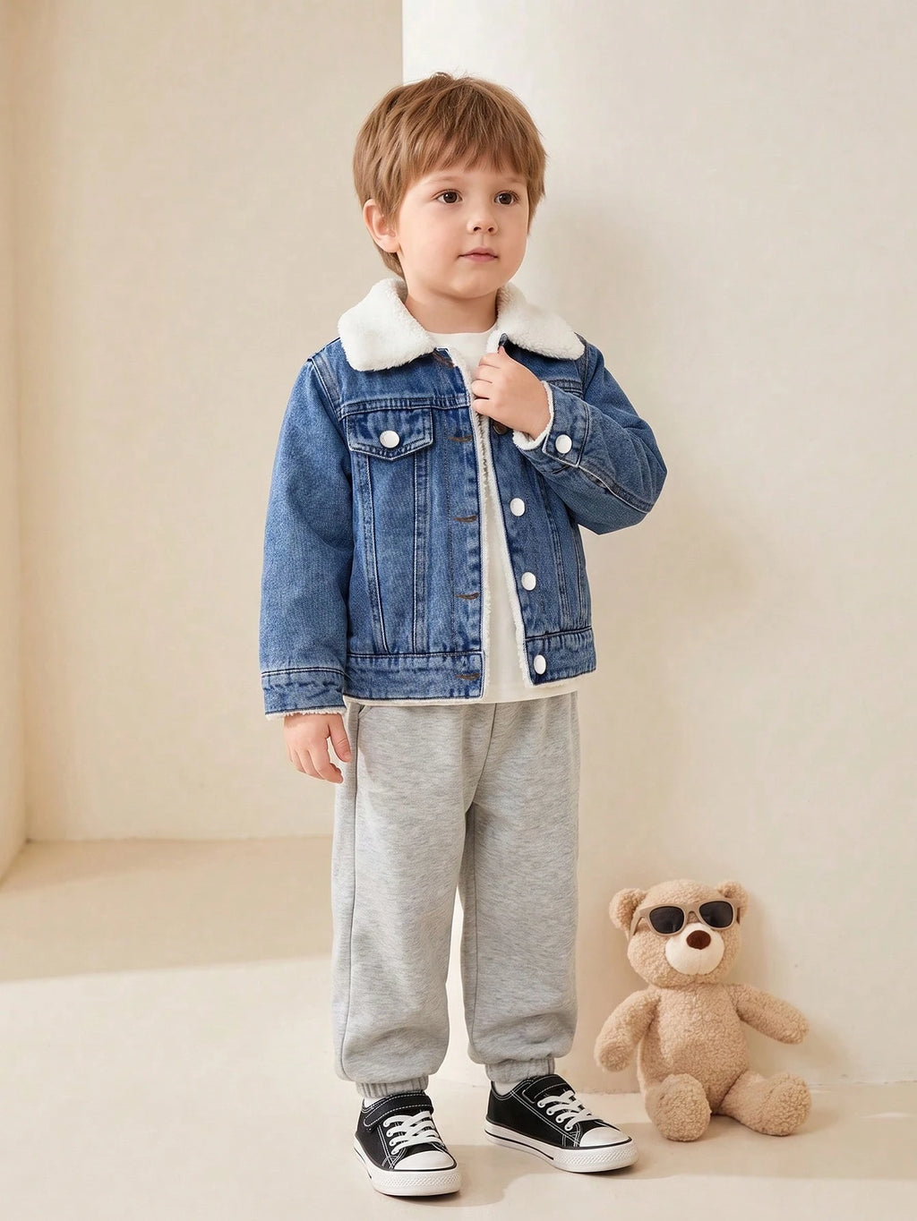 Bambinoo x Boys' Thermal Lined Denim Jacket
