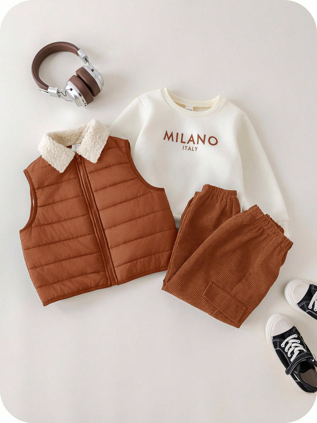 Ensemble sweat, pantalon et gilet en polaire Bambinoo x Playful Pals pour bébé garçon